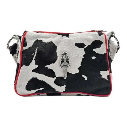 Chrome Hearts Конский волос Курица Китайская медная монета Сумка Сумка Сумка через плечо Унисекс Черно-белый