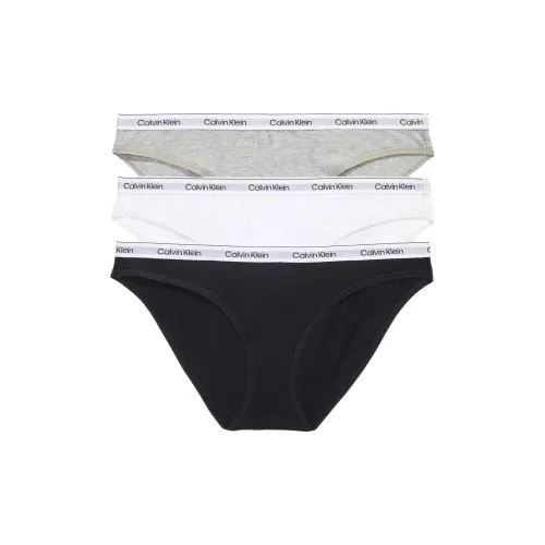 Calvin Klein 3 пачки: серый + белый + черный женские трусики-бикини