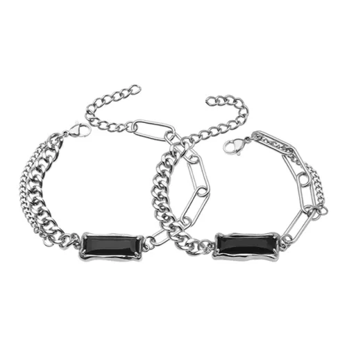 Kelanxi Титановый стальной браслет унисекс серебряный