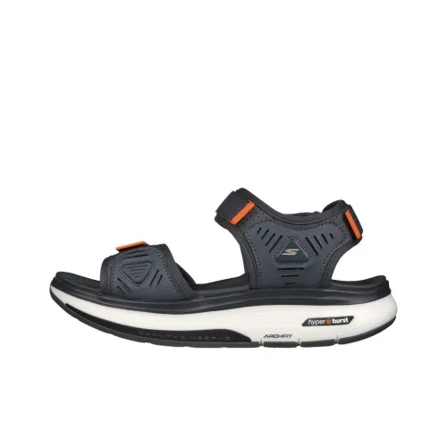 Skechers Go Walk Workout Walker Slide Ремень Тапочки Средний каблук Мужской Синий