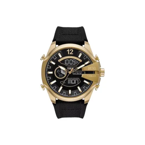 DIESEL MEGA CHIEF Коллекция Наручные часы Электронный механизм Силиконовый ремешок 51 мм Черный циферблат Мужские часы