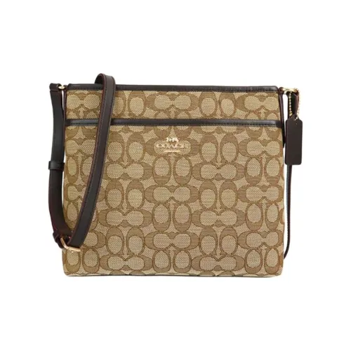COACH File Холст Сумка через плечо Сумка на плечо Женская Коричневая