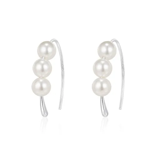 Yi Can Серебристый с медным покрытием искусственная жемчужина серьги-гвоздики женские