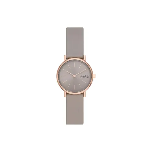 SKAGEN Signatur Collection Women's Watch Кварцевый механизм Кожаный ремешок 30MM Серый циферблат