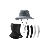 Gray Hats & Caps + Black Sun Protection Mask + Sun Protection Sleeves 2 Pack  
Серые шапки и кепки + Черная маска для защиты от солнца + Защита от солнца рукава, 2 упаковки
