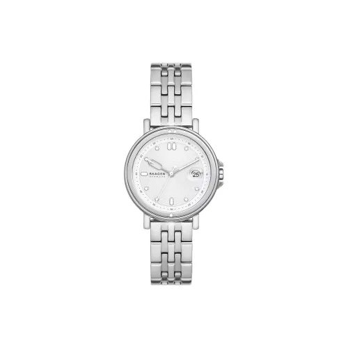 SKAGEN Signatur Collection Women's Watch Кварцевый механизм ремешок из нержавеющей стали 34 мм серебристый циферблат