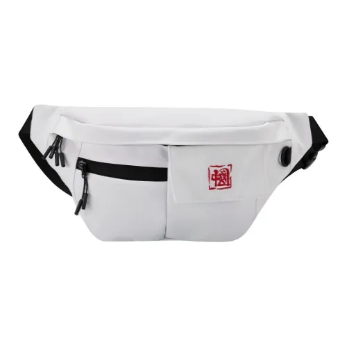 PEAK Ткань Сумка через плечо Бананка Обычный Унисекс Полностью Белая