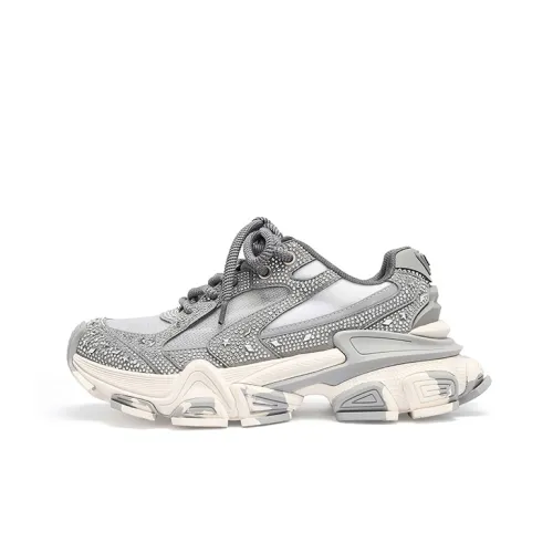 CINDY C ERIC Устойчивый к истиранию MID Топ Толстая подошва Кроссовки Женские Серые