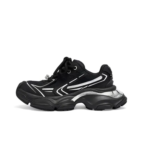 CINDY C ERIC Высота Увеличивающая MID Топ Толстая Подошва Женские Черные