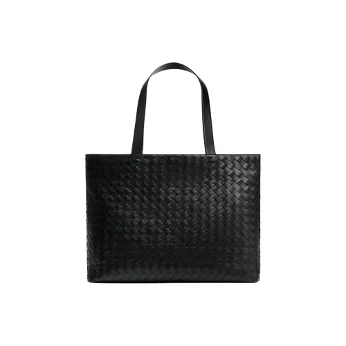 Bottega Veneta Телячья кожа Тоут Сумка Сумка для покупок Сумка Большая Мужская Черная