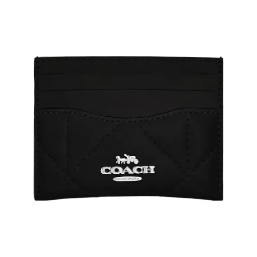 COACH Карман для карт Quilted Кожа Картхолдер Картхолдер Женские Черный