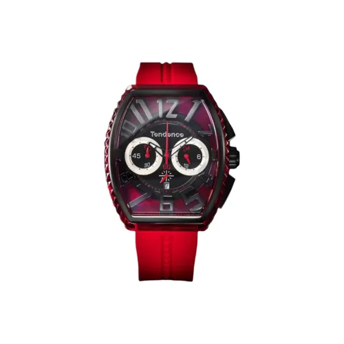 Tendence Pyramid Collection Кварцевый механизм Силиконовый ремешок Часы 43*50 мм Унисекс Черный циферблат