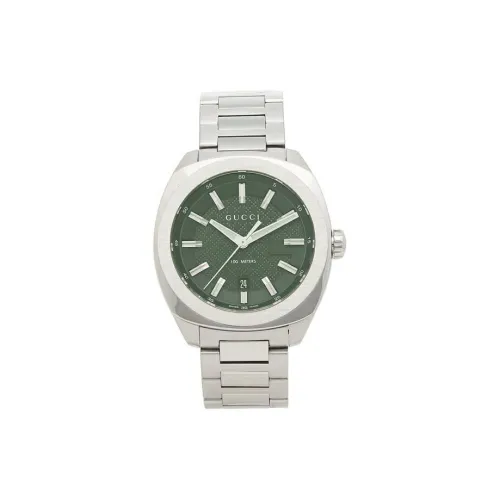 GUCCI Кварцевые часы механизм ремешок из нержавеющей стали 40 мм зеленый циферблат унисекс