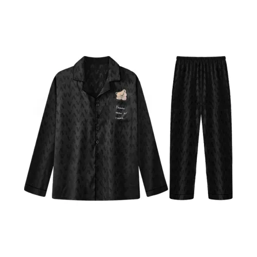 Qiao Ni Tong Пижамный комплект Мужской Черный