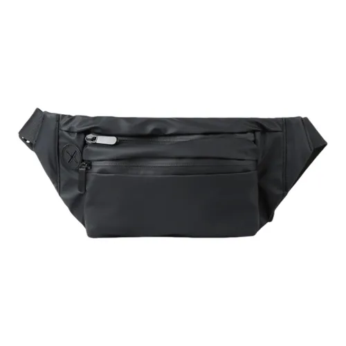 PULUWIRR PVC Одно плечо Через плечо Бананка Унисекс Черный