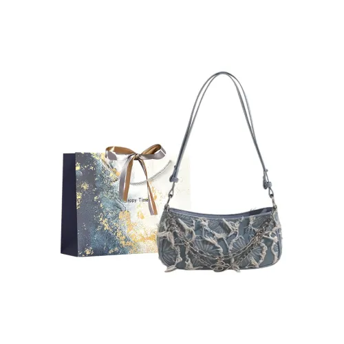 Iman's House Деним Сумка через плечо Женская Синий Экрю