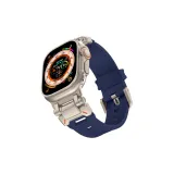 Титановый коннектор + Глубокий морской синий ремешок