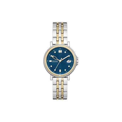 SKAGEN Signatur Collection Женские часы Кварцевый механизм Ремешок из нержавеющей стали 34 мм Синий циферблат