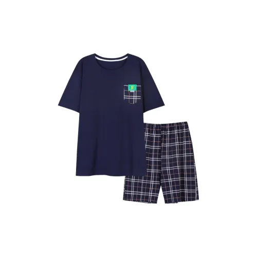 H YXIANG Пижамный комплект мужской цвет лазурный синий