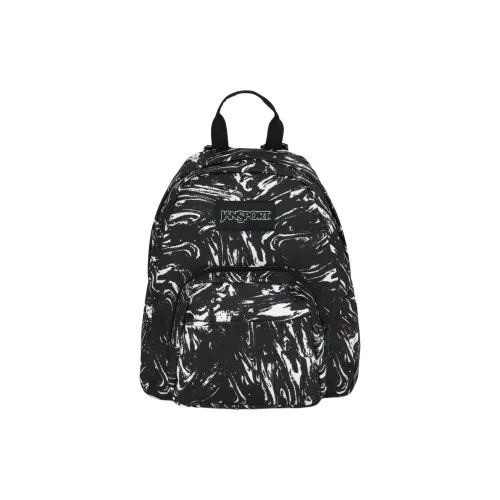 Jansport Переработанный полиэстер Смешанная ткань Рюкзак Мини Унисекс Мраморная текстура Черный