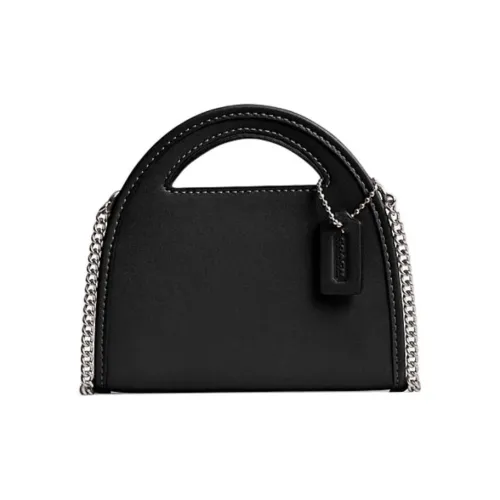 COACH Мини Перчатка из дубленой кожи Кожаный держатель для карт Женский Черный