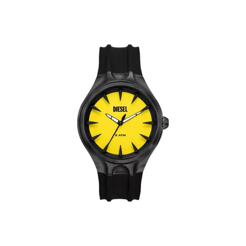 DIESEL Streamline Collection Мужские часы Кварцевый механизм Силиконовый ремешок 44 мм Желтый циферблат Часы