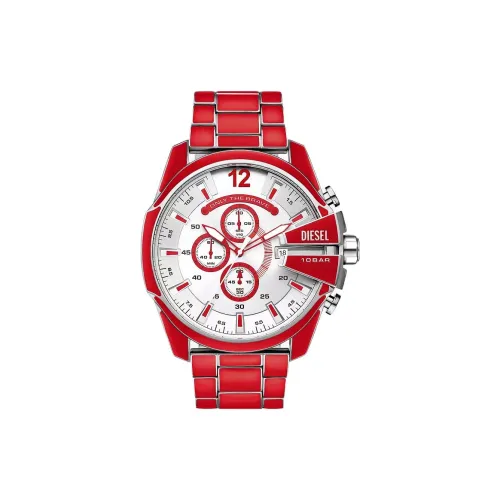 DIESEL MEGA CHIEF Коллекция Наручные часы Кварцевый механизм Нержавеющая сталь Ремешок 40 мм Серый циферблат Мужские часы