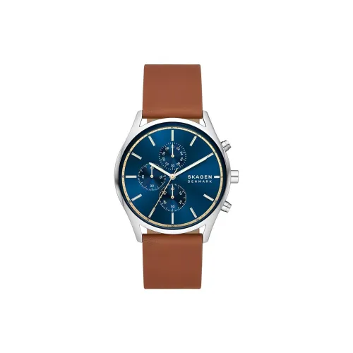 SKAGEN Holst Collection Мужские часы Кварцевый механизм Кожаный ремешок Синий циферблат