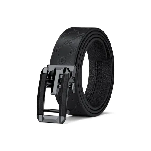 WilliamPOLO Face Спилок коровья кожа Подкладочная ткань коровья кожа Ремни Мужской Золотой Металлический 3,5 см Ширина