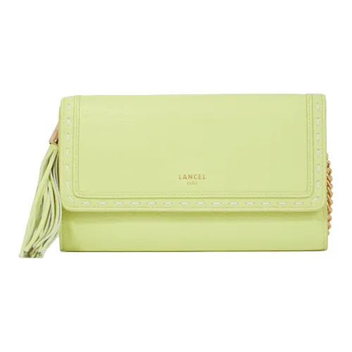 LANCEL Коровья кожа крупнозернистая текстура кошелек женский цвет лайм-зеленый
