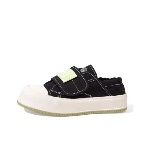 Feiyue Canvas Shoes Low Top Dark Light Green Women's