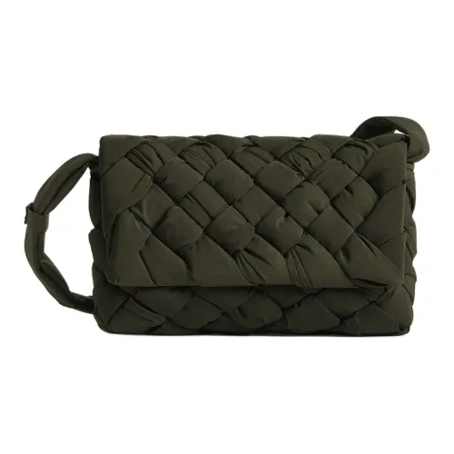 Bottega Veneta Легкий Бумага Нейлон Сумка через плечо Маленький Мужской Темно-зеленый