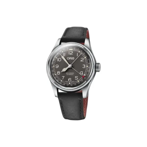 Oris Автоматический Механический Механизм Унисекс Часы 40 мм Черный Циферблат Корпус из Нержавеющей Стали Кожаный Ремешок