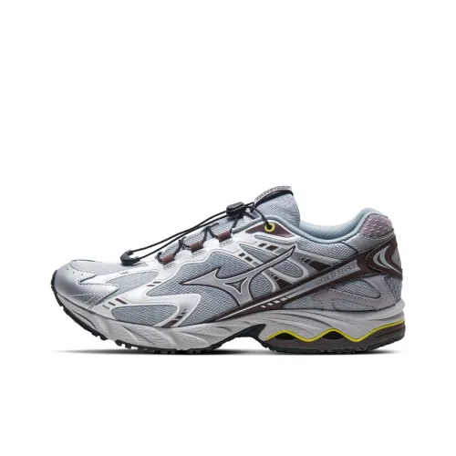 Кроссовки Mizuno для бега, низкий топ, серебристо-серый, унисекс