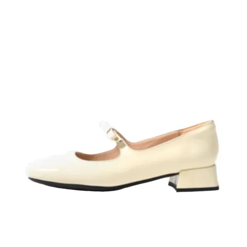 STEVE MADDEN Туфли Мэри Джейн с грубым каблуком 3 см женские цвет экрю