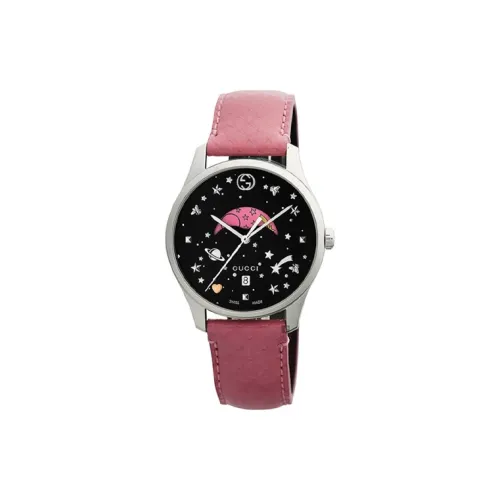 GUCCI Женские часы Кварцевый механизм Кожаный ремешок 36 мм Черный циферблат