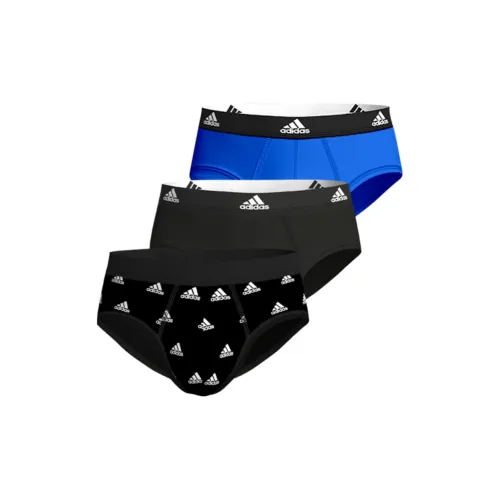 Adidas 3 пачки Черный логотип, Черный, Синий Мужские трусы-бикини