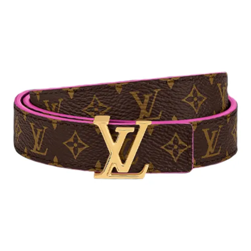 LOUIS VUITTON Letter Logo Smooth Clasp Телячья кожа Кожаные ремни Женские Коричневый Розовый Ширина 2 см