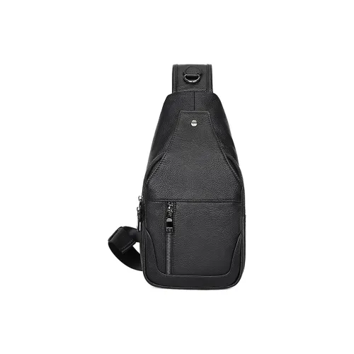 DOSRFINI Сумка через плечо из натуральной коровьей кожи Мужская Черная Кофейная