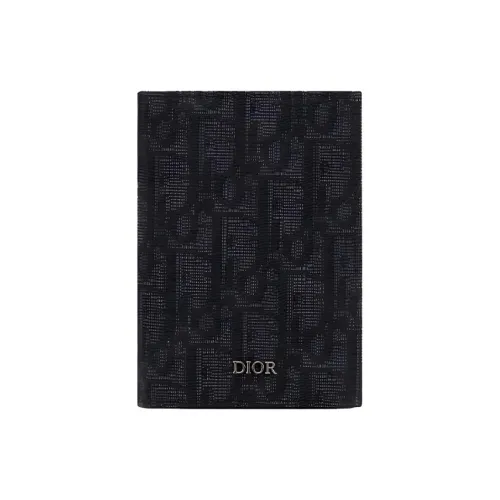 DIOR Коровья кожа Держатель для карт Держатель для карт Мужской Черный