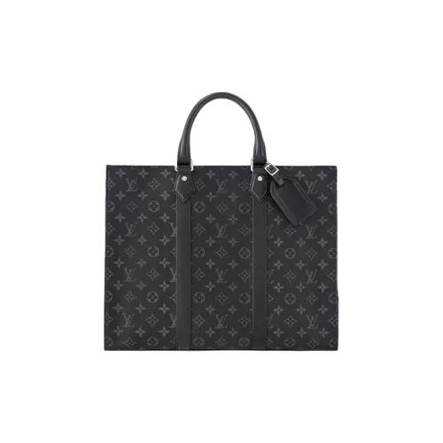 LOUIS VUITTON Sac Plat Monogram Eclipse Покрытый холст Одно плечо Сумка Мужская Черная