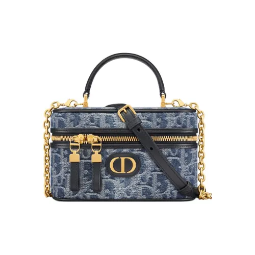 DIOR 30 Montaigne OBLIQUE Жаккард Сумка Сумка через плечо Сумка через плечо Мини Женская Синяя