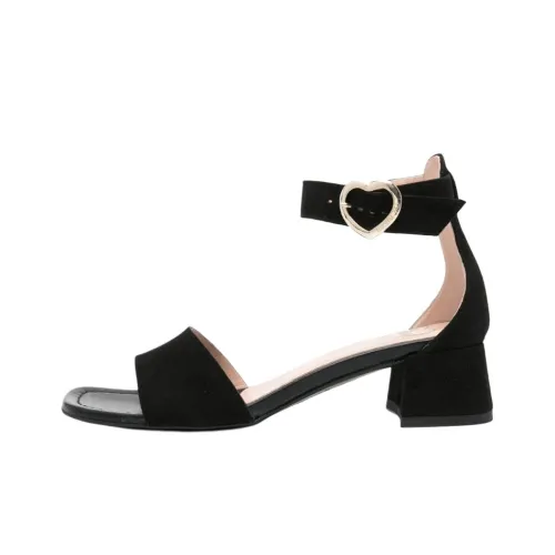 LOVE MOSCHINO One Ремешок Сандалии 4,5 см Женские Черные