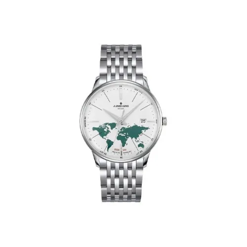 JUNGHANS Кварцевый механизм Мужские часы Часы 52,4 мм Белый циферблат Нержавеющая сталь Корпус часов Нержавеющая сталь Ремешок