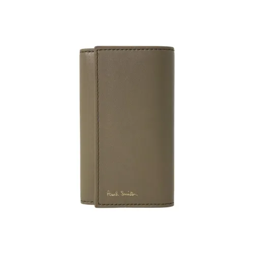 Paul Smith Телячья кожа с овечьей кожей Key Pouch Мужской Серый Зеленый