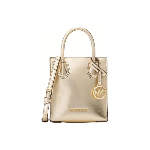MICHAEL KORS Mercer Лакированная кожа Сумка через плечо Сумка Маленькая Женская Светло-Золотая