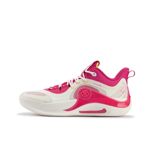 361° Zen Team Beetroot Латте Шокабойеры Устойчивый к истиранию Низкий Топ Баскетбольные кроссовки Мужской Белый Красный