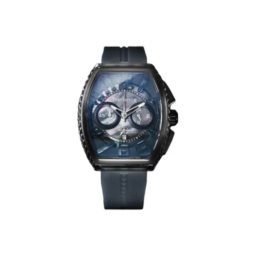 Tendence Pyramid Collection Кварцевый механизм Силиконовый ремешок Часы 43*50 мм Унисекс Синий циферблат