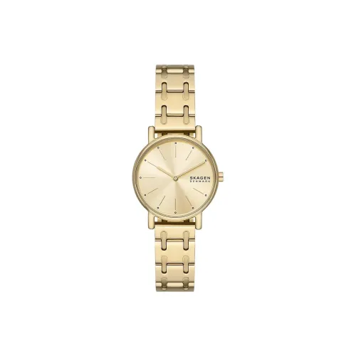 SKAGEN Signatur Collection Women's Watch Кварцевый механизм Ремешок из нержавеющей стали 30 мм Золотой циферблат