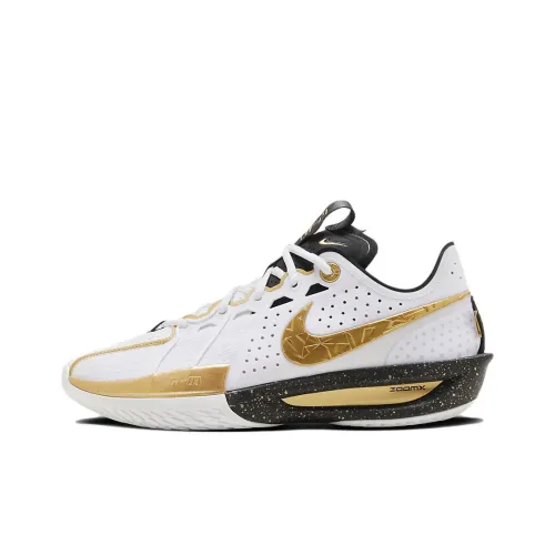 Nike Air Zoom G.T. Cut 3 Low Топ Баскетбольные кроссовки Унисекс Белый Золото